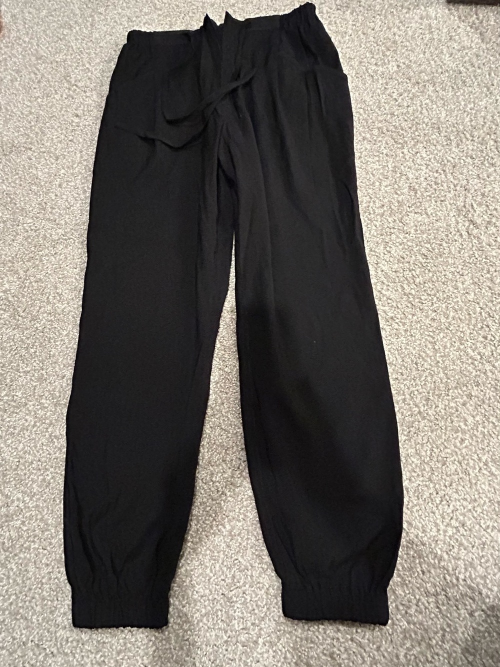 Black womesn Elastic-Waist Casual Pants